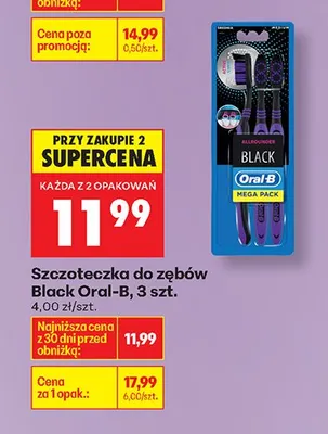 Szczoteczka do zębów Black Oral-B, 3 szt. promocja w Biedronka