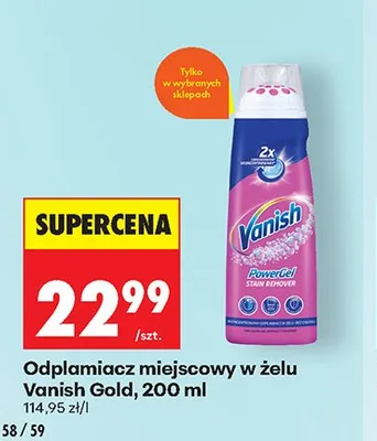 Odplamiacz miejscowy w żelu Vanish Gold promocja w Biedronka