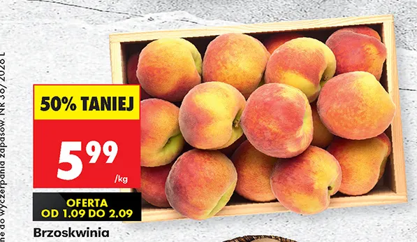 Brzoskwinie promocja w Biedronka