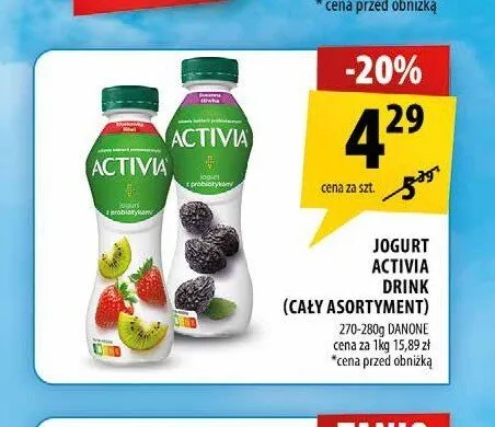 Jogurt Activia Drink Danone promocja w Arhelan