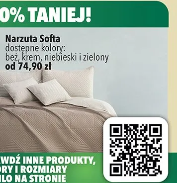 Narzuta, kolory: beż, krem, niebieski i zielony Softa promocja w Biedronka