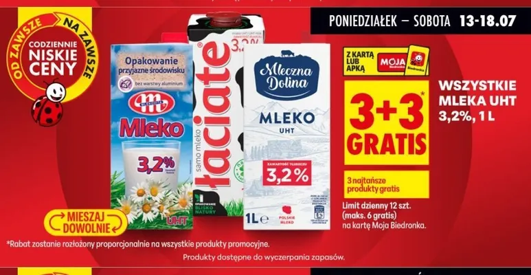 Mleko UHT 3,2% promocja w Biedronka