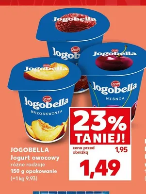 Jogurt owocowy jagodowy Jogobella promocja w Kaufland