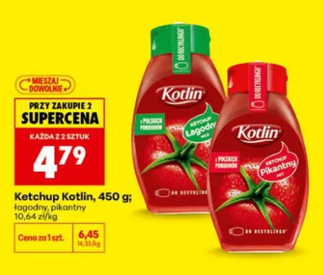 Ketchup łagodny Kotlin promocja w Biedronka
