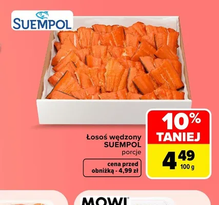 Łosoś wędzony porcje Suempol promocja w Carrefour