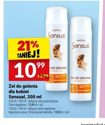 Żel do golenia dla kobiet Sensual promocja w Twój Market