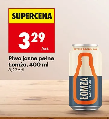 Piwo jasne pełne Łomża promocja w Biedronka