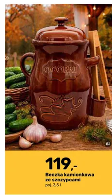 Beczka kamionkowa ze szczypcami 3,5 l promocja w Bricomarche