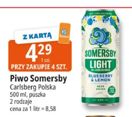 Piwo Somersby promocja w Leclerc