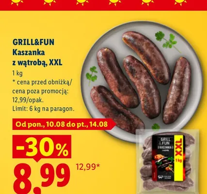 Kaszanka z wątrobą XXL Grill & Fun promocja w Lidl