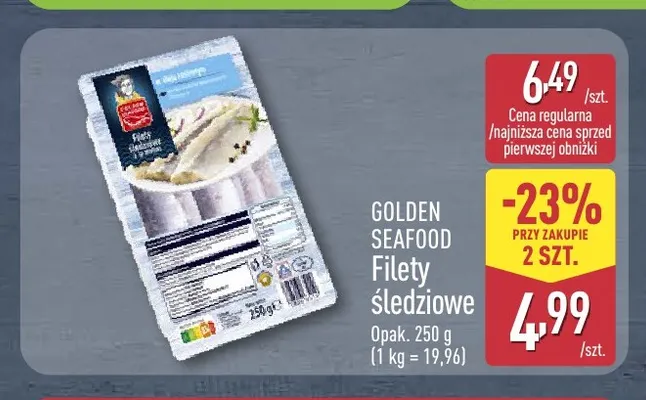 Filety śledziowe Golden Seafood promocja w Aldi