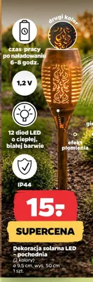 Dekoracja solarna LED pochodnia 9,5cm wys. 50cm promocja w Netto