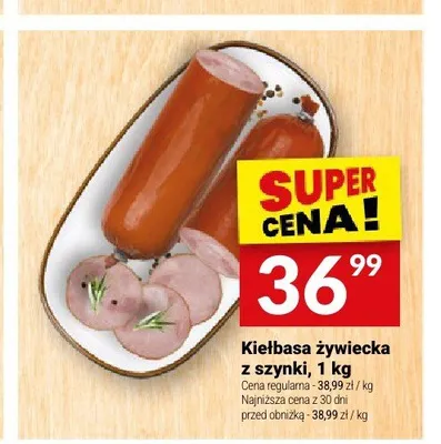 Kiełbasa żywiecka z szynki Białecki promocja w Twój Market