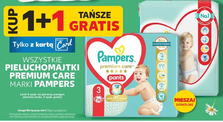 Pieluchomajtki Premium Care 1+1 GRATIS promocja w Kaufland