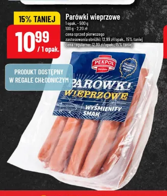 Parówki wieprzowe PEKPOL promocja w POLOmarket