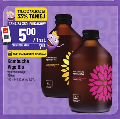 Kombucha Vigo Bio Yerba Mate & Caffeine promocja w POLOmarket