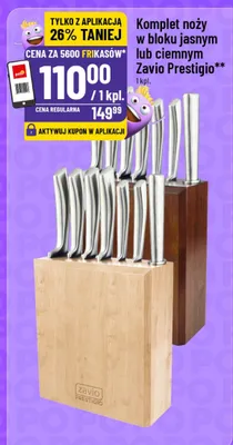 Komplet noży w bloku jasnym lub ciemnym promocja w POLOmarket