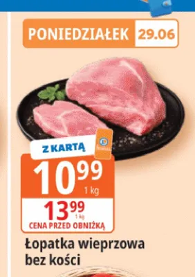 Łopatka wieprzowa bez kości promocja w Leclerc