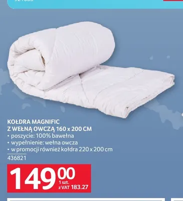 Kołdra Magnific z wełną owczą 160x200 cm promocja w Selgros