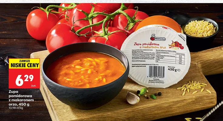 Zupa pomidorowa z makaronem orzo promocja w Biedronka