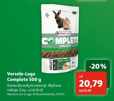 Karma dla małych zwierząt Versele-Laga Complete promocja w MAXI ZOO