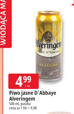 Piwo jasne D`Abbaye Alveringem promocja w Leclerc