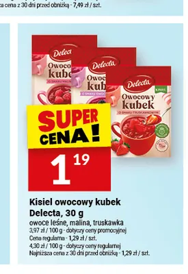 Kisiel owocowy kubek owoce leśne Delecta promocja w Twój Market
