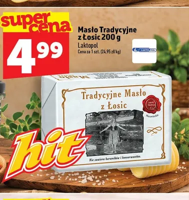 Masło tradycyjne z Łosic Laktopol promocja w TOPAZ