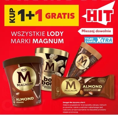 Lody na patyku Magnum Almond promocja w Kaufland