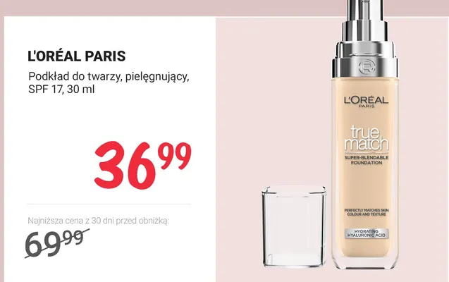 Podkład do twarzy, pielęgnujący, SPF 17 promocja w Rossmann