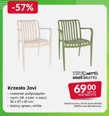 Krzesło ogrodowe Jovi promocja w Makro