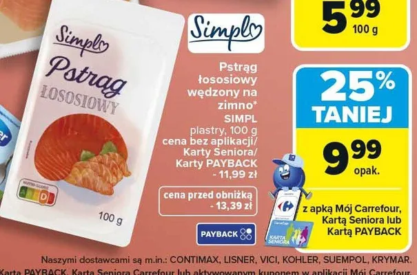 Pstrąg łososiowy wędzony na zimno promocja w Carrefour