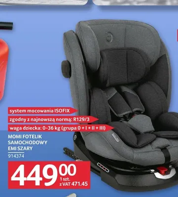 Fotelik samochodowy Momi Emi promocja w Selgros