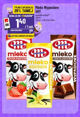 Mleko UHT Wypasione truskawkowe Mlekovita promocja w POLOmarket