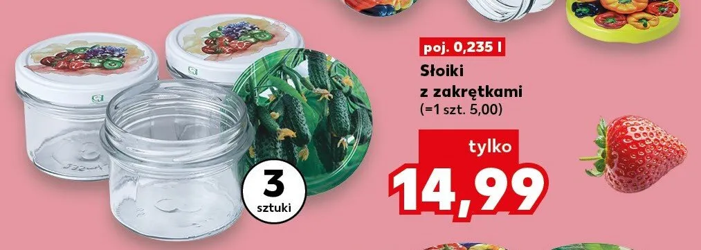 Słoiki z zakrętkami 3-pak 0,235 l promocja w Kaufland