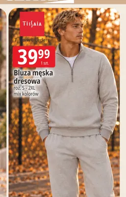 Bluza męska dresowa Tissaia promocja w Leclerc