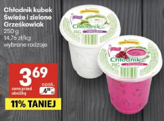 Chłodnik z buraczków Świeże i zielone Grześkowiak promocja w Delikatesy Centrum