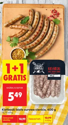 Kiełbaski białe surowe cienkie Czas na Grill promocja w Biedronka