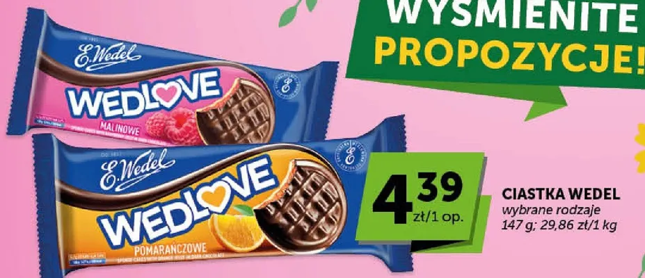 Ciastka Wedlove wybrane rodzaje promocja w Groszek