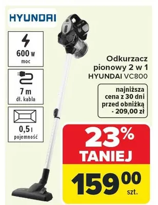 Odkurzacz pionowy 2 w 1 Hyundai VC800 promocja w Carrefour