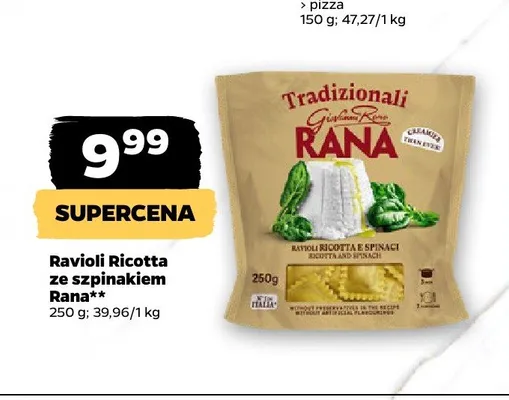 Ravioli Ricotta ze szpinakiem Rana promocja w Netto