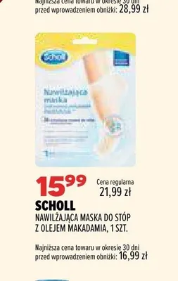 Nawilżająca maska do stóp Scholl z olejem makadamia promocja w Drogerie Natura