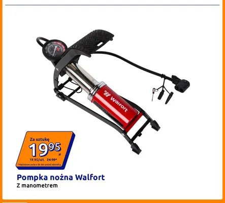 Pompka nożna Walfort z manometrem promocja w Action