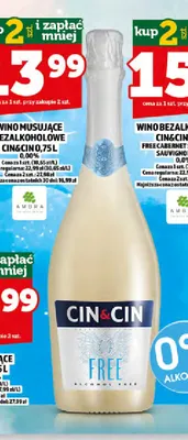 Wino bezalkoholowe musujące Cin & promocja w TOPAZ