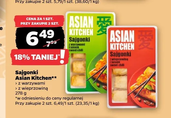 Sajgonki z wieprzowiną Asian Kitchen promocja w Netto