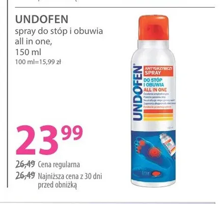 Spray do stóp i obuwia Undofen All In One promocja w Hebe
