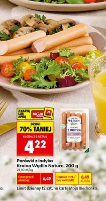 Parówki z indyka Kraina Wędlin Nature promocja w Biedronka