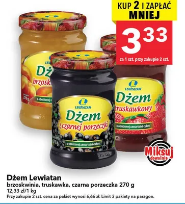Dżem czarna porzeczka promocja w LEWIATAN