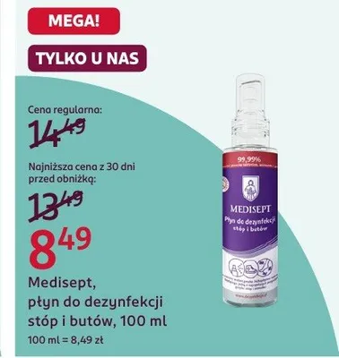 Płyn do dezynfekcji stóp i butów promocja w Rossmann