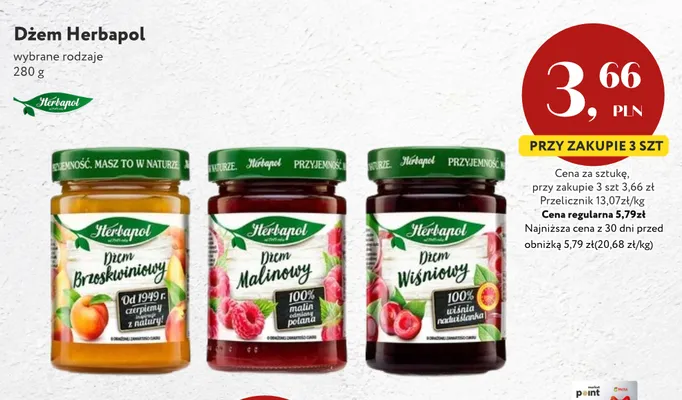 Dżem malinowy Herbapol promocja w Market Point